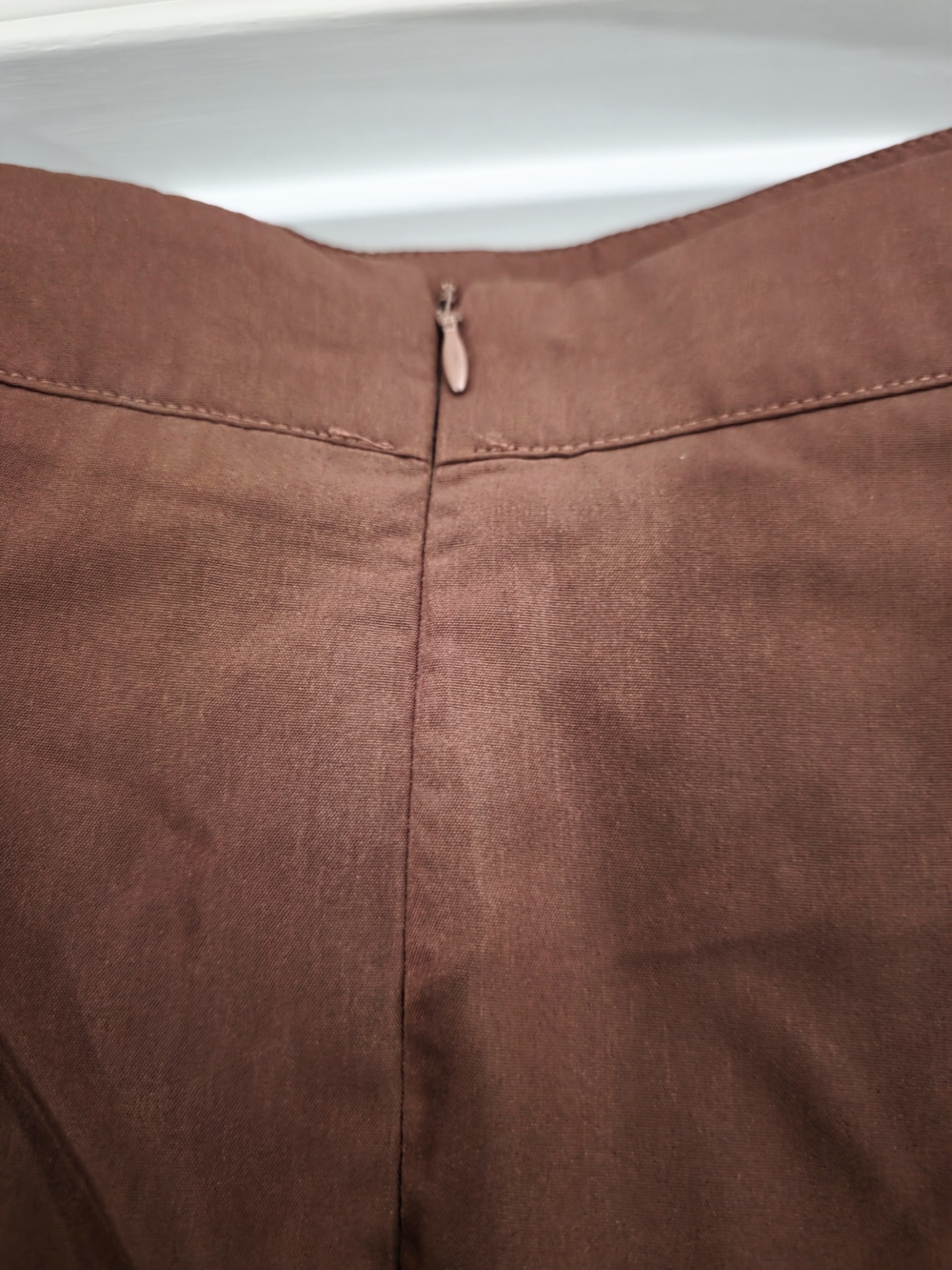 Commense Brown Asymmetrical Pleated Midi Skirt - Picture 7 of 8
